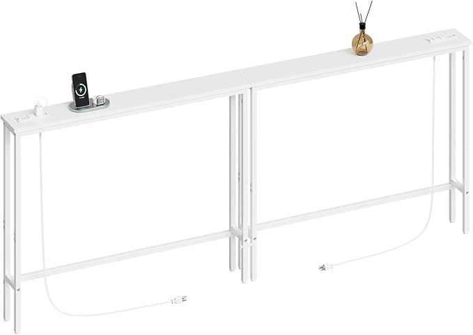 ELYKEN 2 Pack 5.9" Narrow Console Sofa Table