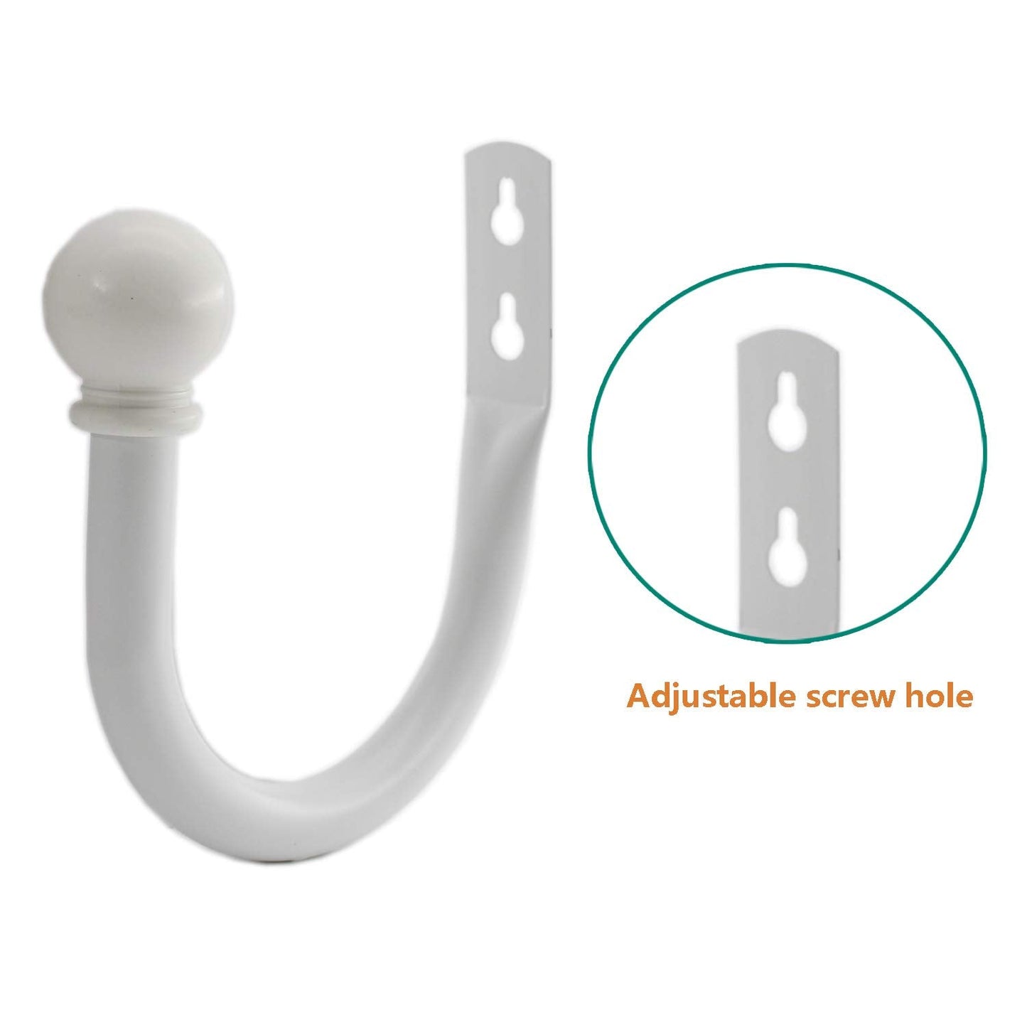 Decorative Curtain Holdbacks,ULIFESTAR Wall Mounted Window Drapery Tiebacks Hooks Drape Holdbacks Holders for Bedroom,Livingroom,Office with Installation Screws (White)