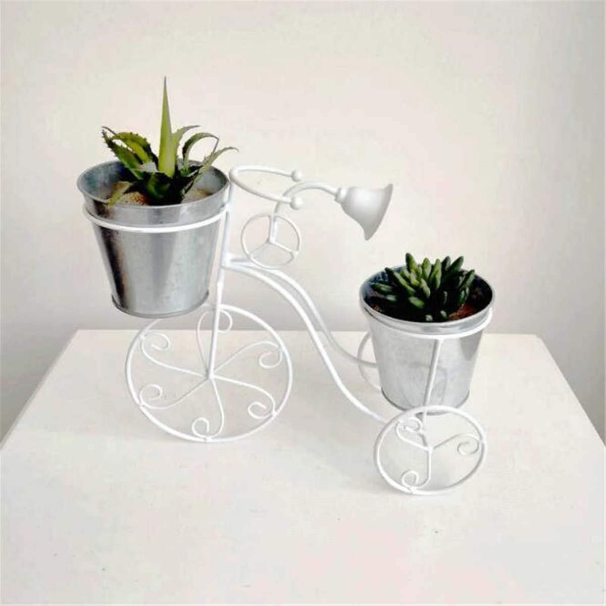 Lovely Bicycle Flower Pots Holder Plant Stand Modern Stable Metal Flower Pot Display Rack for Indoor Outdoor Balcony Home Garden Black