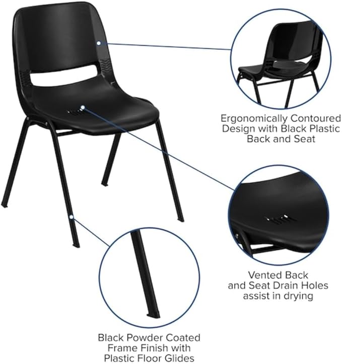 Flash Furniture HERCULES Series 440 lb. Capacity Kid's Black Ergonomic Shell