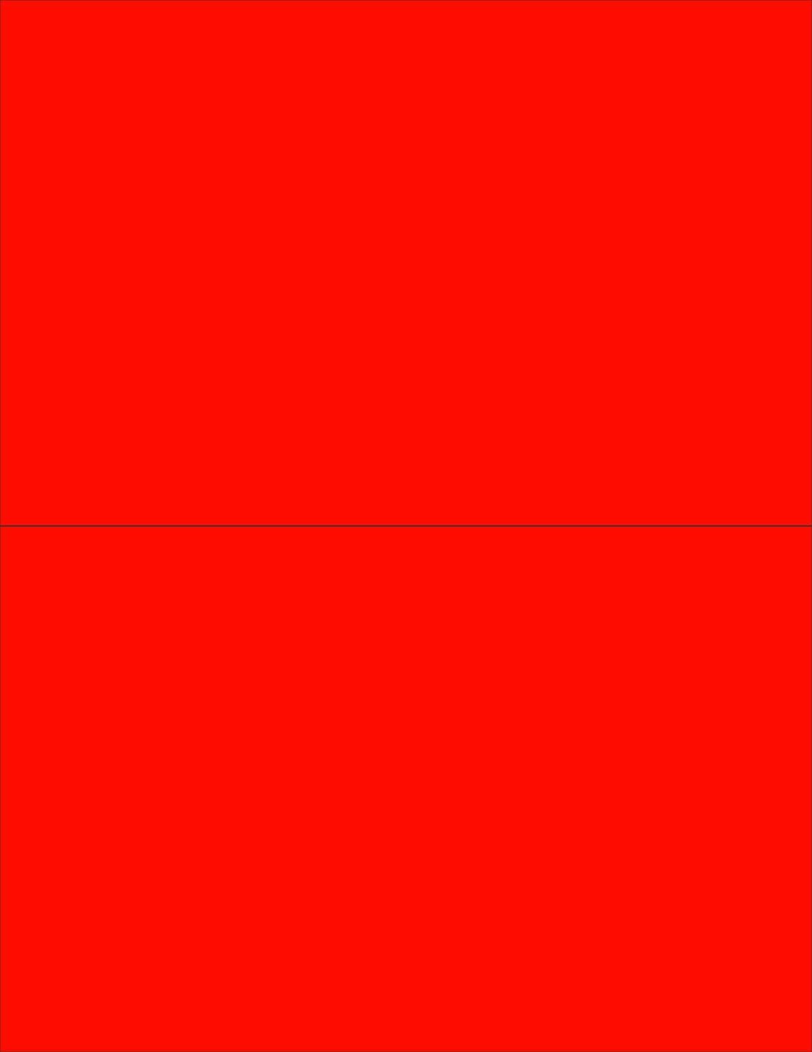 NextDayLabels - 8-1/2 x 11 Neon Color High Light Fluorescent Labels for Laser & Inkjet Printer (RED Fluorescent, 8-1/2" x 5-1/2" - 2 Per Page | 50 Labels)
