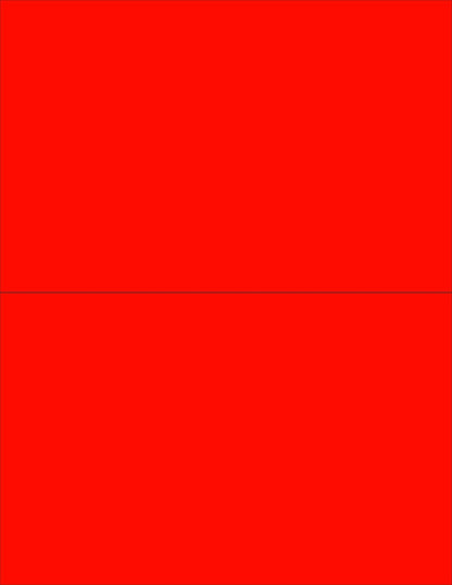 NextDayLabels - 8-1/2 x 11 Neon Color High Light Fluorescent Labels for Laser & Inkjet Printer (RED Fluorescent, 8-1/2" x 5-1/2" - 2 Per Page | 50 Labels)