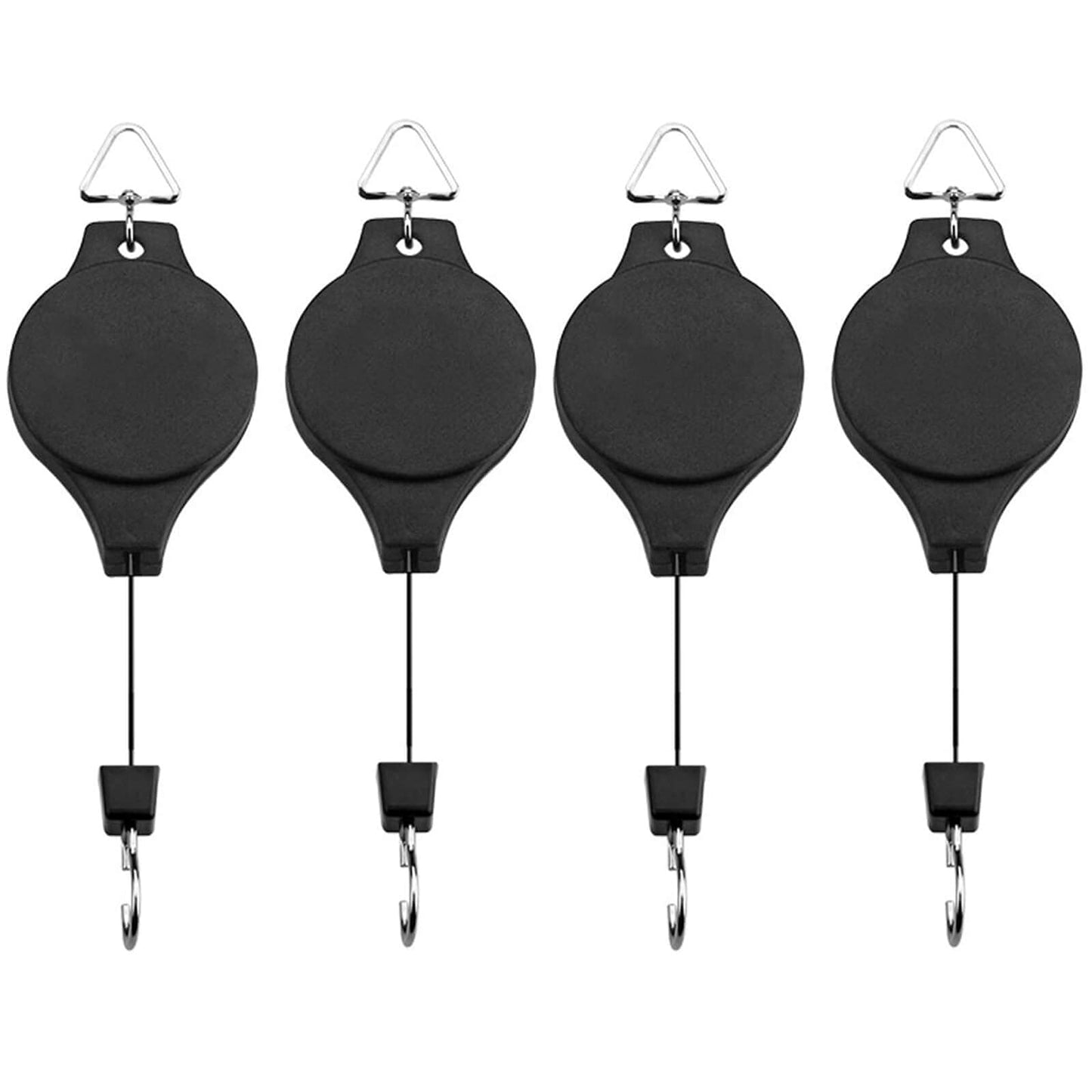 Orgrimmar Plant Pulley Retractable Pulley Plant Hanger Hanging Flower Basket Hook Hanger for Garden Baskets Pots and Birds Feeder in Different Height (Pack of 4)