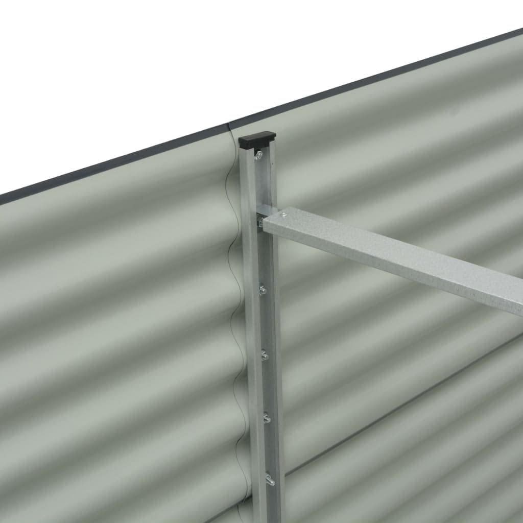 Homgoday Garden Raised Bed, Metal Raised Garden Bed, Hexagon Garden Planter Box, Outdoor Vegetable Fruit Flower Herb Growing Box 400x80x81 cm Galvanised Steel Grey