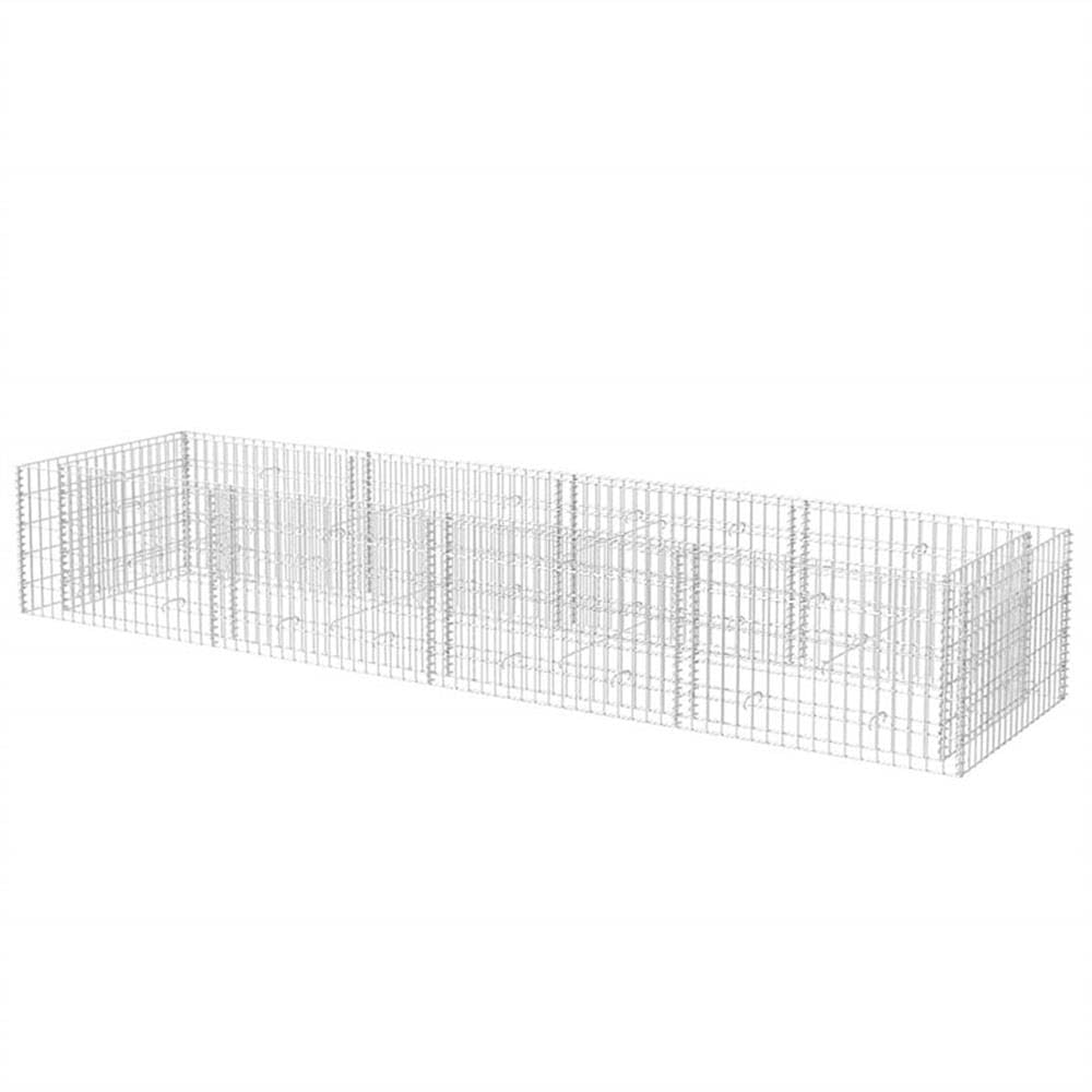 BOWERY HILL Gabion Raised Bed, Large Rectangular Galvanized Steel, Silver Finish, 141.7 x 141.7 x 19.7 in, 1400 kg Capacity, Industrial Outdoor Garden Planter for Flowers and Borders