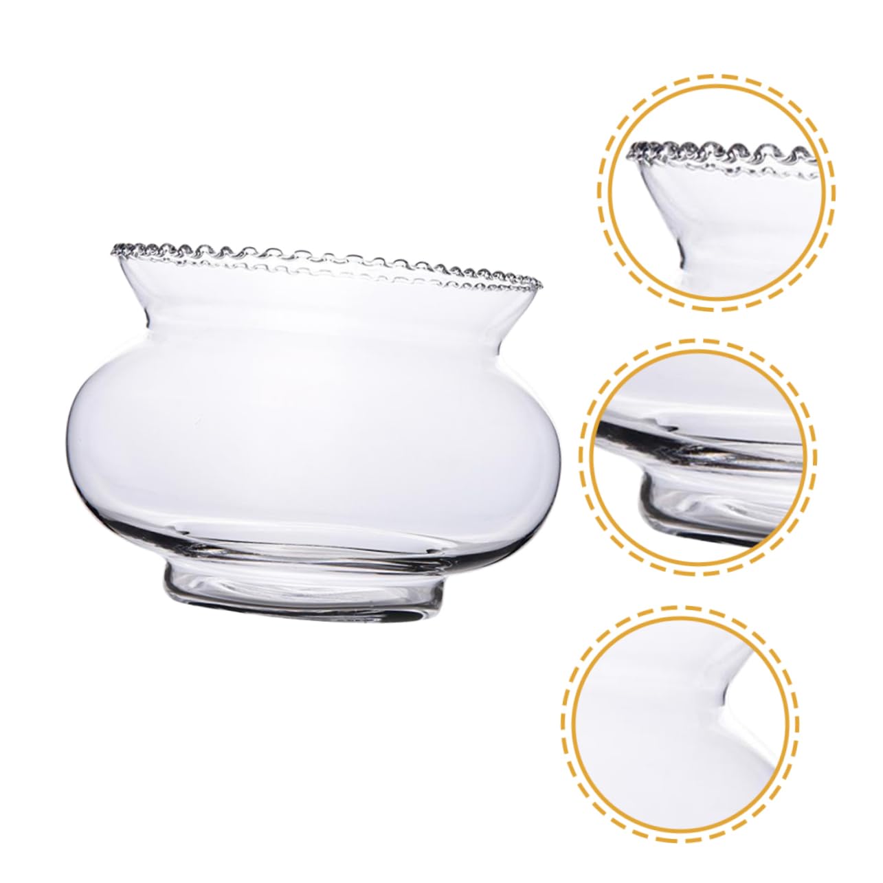 SEWOART 2pcs Glass Fish Bowl for Hydroponic Plants Simple Design Bowl Multi-Functional Terrarium for Fish Shrimp and Home Floral Edge