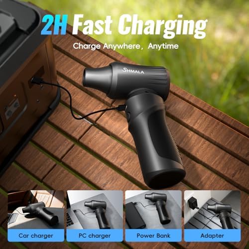 Electric Compressed Air Duster, 150000 RPM Super Powerful Cordless Air Blower, Rechargeable Brushless Motor, 3-Speed Adjustable, Durable Design for Keyboard, PC & Electronics Cleaning
