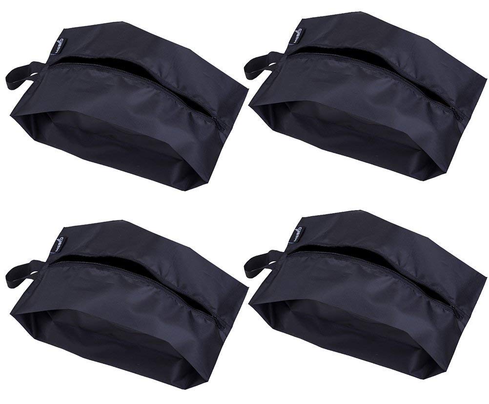 Misslo Portable Nylon Travel Shoe Bags with Zipper Closure Large Shoes Storage Organizers Pouch for Travel Accessories (4 Packs, 15 inch)