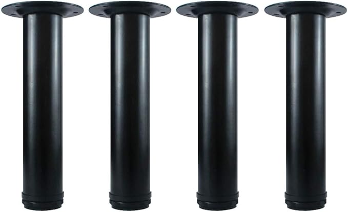 QLLY 10 Inch Adjustable Metal Coffee Table Legs, Heavy Duty Round Furniture Legs