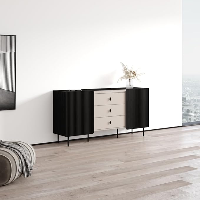 Meble Furniture Dalia 160cm x 45cm x 75cm Engineered Wood Sideboard — Cashmere