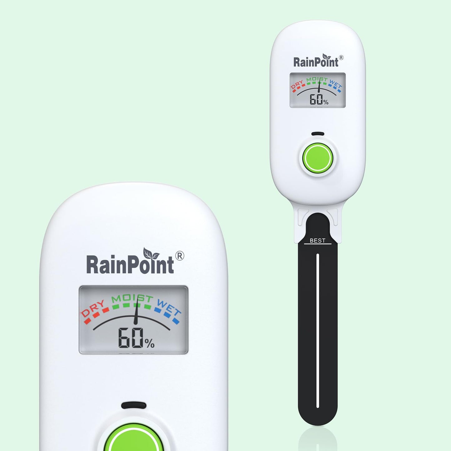 [2026 Version]RAINPOINT Visual Gauge Digital Smart Wireless Plant Moisture Meter,WiFi Hub Needed,Indoor & Outdoor Use,Capacitive Leave-in Soil Hygrometer Sensor Garden House Plant Care Must Haves