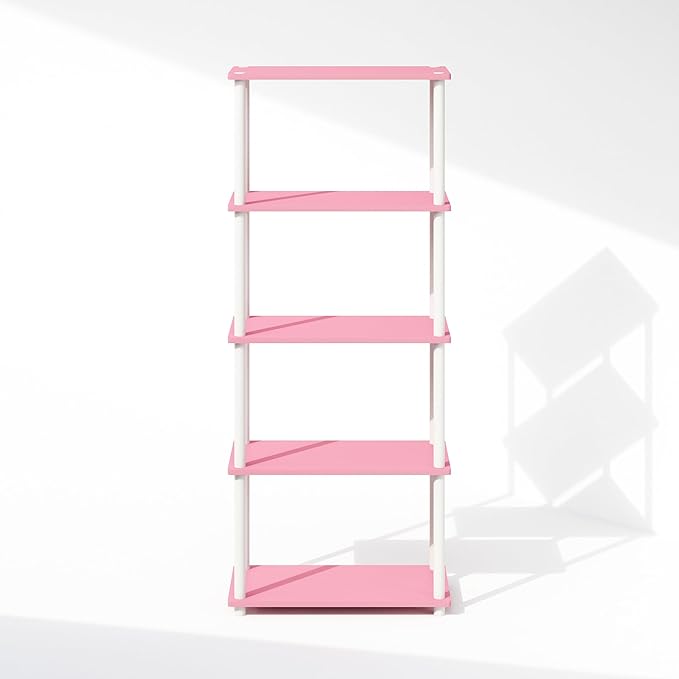 Furinno Turn-N-Tube Book Shelf, 5-Tier Bookshelf, Bookcase