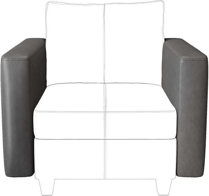 EASE MOOSE Armrest Module for Modular Sectional Sofa, Faux Leather Side