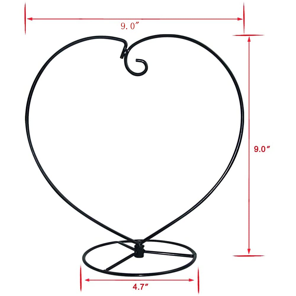 YY YEARCHY Ornament Display Stand Heart Shaped Hook Rack Holder for Hanging Glass Globe Pot Terrarium Witch Ball Home Christmas Wedding Decoration Creative Gift (2, 4.7" x 9" x 9")