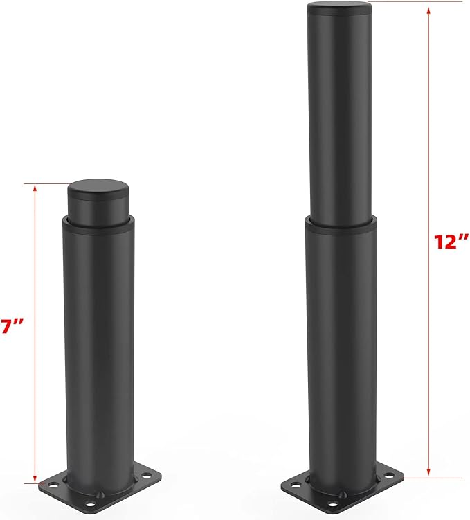 7"-12" Metal Adjustable Legs, Adjustable Height Replacement Legs