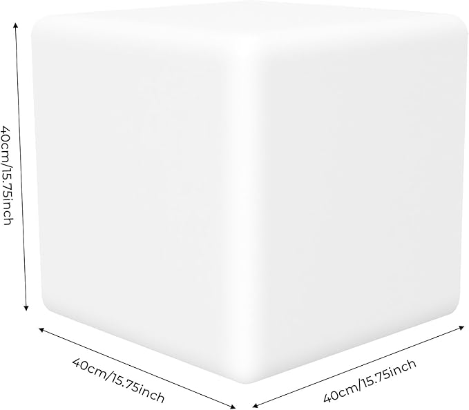 Rechargeable LED Cube Chair, 16 Colors Remote Conctrol Glow Furniture Stool