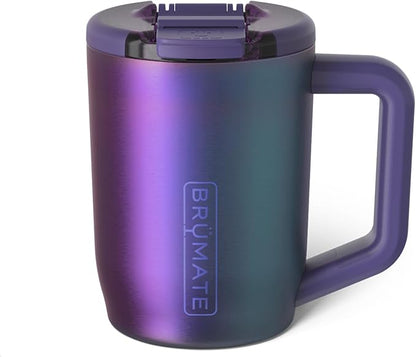 BrüMate Müv - 15oz 100% Leak Proof Insulated Coffee Mug with Handle & Lid - Stainless Steel Coffee Travel Mug - Double Walled Coffee Cup (Dark Aura)