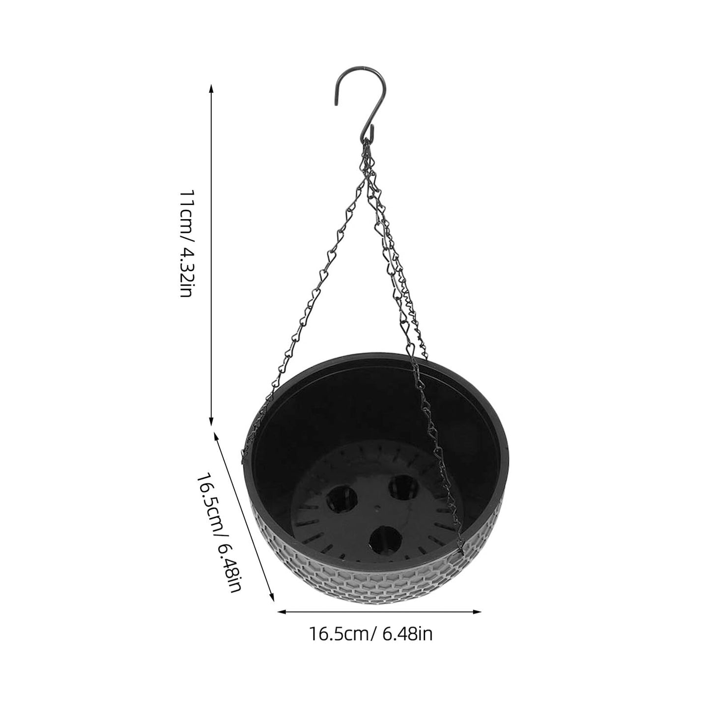 IWOWHERO 2Pcs Hanging Planter Plastic Honeycomb Rattan Weave Plant Basket for Use Deep Color