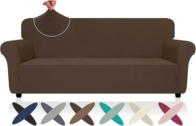 ZNSAYOTX Super Stretch Sofa Cover, New Striped Sofa Covers Fitted Slipcovers