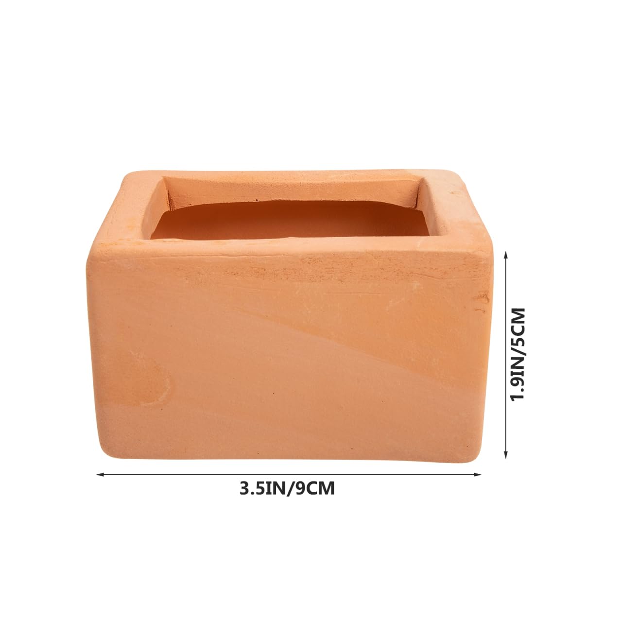 BESTOYARD 3 Pcs Small Square Terracotta Planters with Drainage Holes 3.54X1.96 Inch Clay Flower Pots for Indoor Outdoor Gardening and Succulent Plants