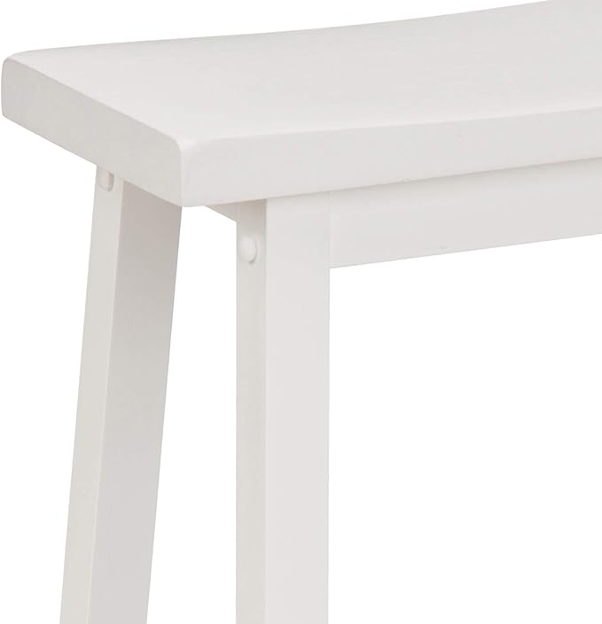 Amazon Basics Solid Wood Saddle-Seat Counter Height Bar Stools