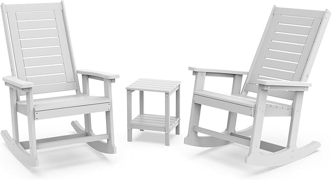 GREENVINES Outdoor Rocking Chair Set | 3-Piece | 2 Rocking Chairs