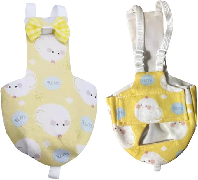 Bird Diaper Protective Parrot Nappy - 4 Pack, Reusable Flight Suit with Waterproof Inner Layer, Adjustable Shoulder Straps, Washable Cute Urine Wet Suit for Parakeet Conure (L)