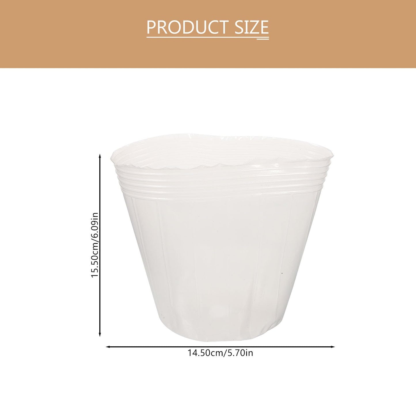 Yardenfun Clear Plastic Plant Pot Liners with Drainage Holes 6.10X5.70X4.52 Inches Set of 10 Nursery Pot Inserts for Garden Balcony Home Planting
