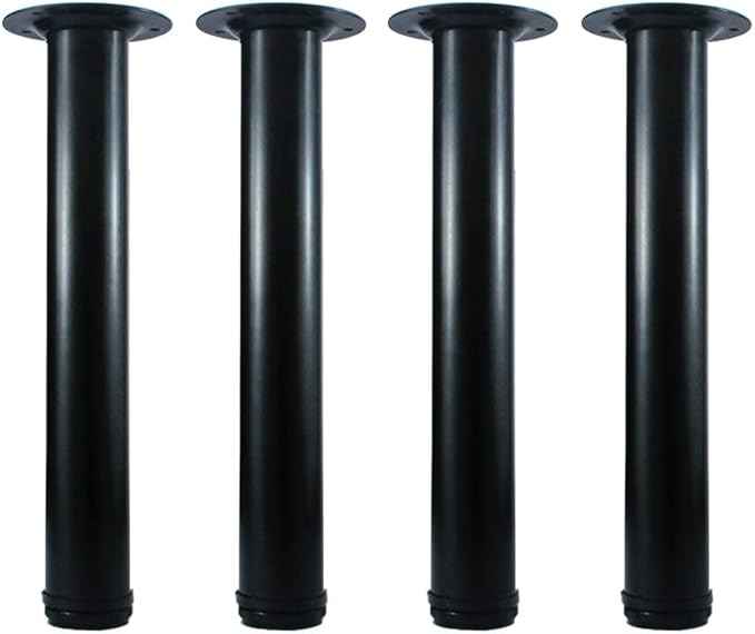 QLLY 14 Inch Adjustable Metal Coffee Table Legs, Heavy Duty Round Furniture Legs