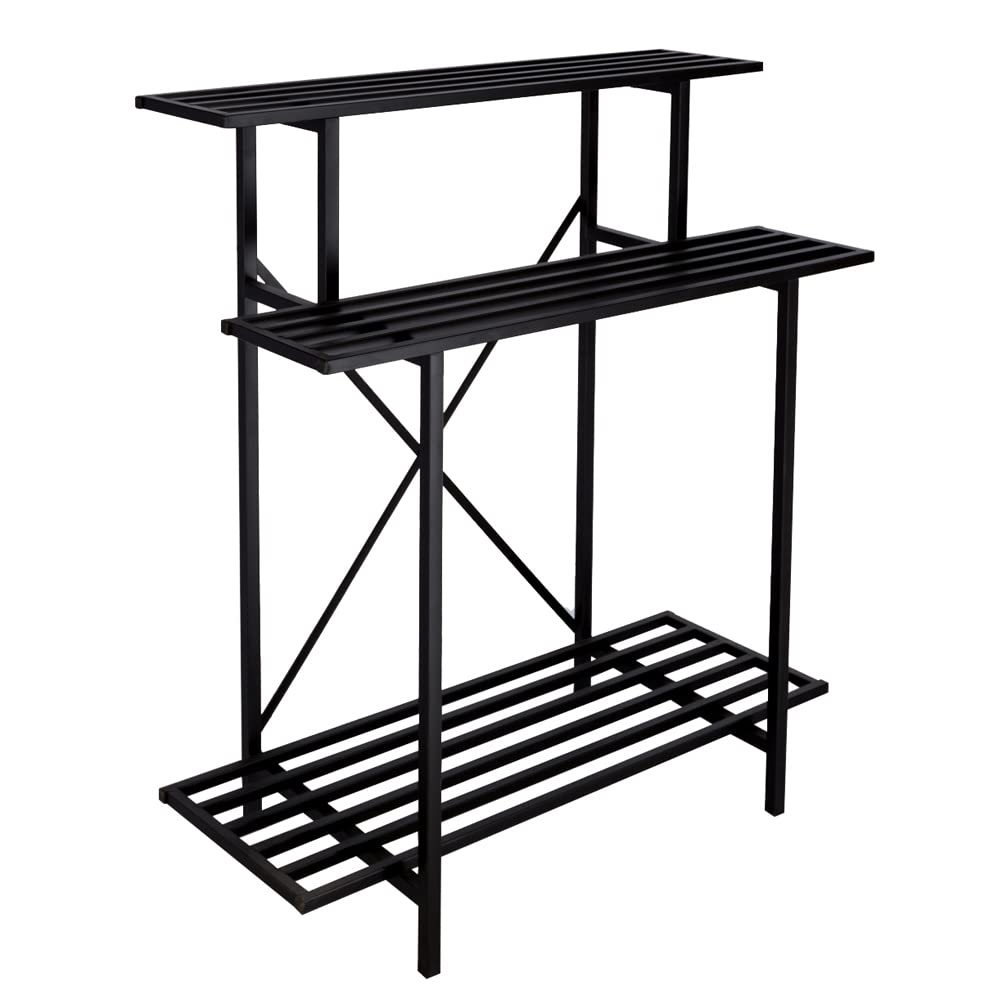 Zhongma 3 Tier Sturdy Plant Stand Space-Saving Heavy Duty Plant Holder for Home Indoor and Outdoor, L35.43 xW17.32 x H39.37 inch, 660 LBS Capacity & Heavy Duty Construction. …