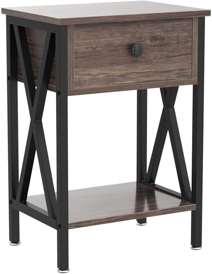 VECELO Nightstands Set of 2, Modern Bedside End Tables, Night Stands
