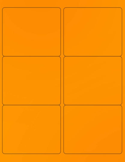 NextDayLabels - 8-1/2 x 11 Neon Color High Light Fluorescent Labels for Laser & Inkjet Printer (Orange Fluorescent, 4" x 3-1/3" - 6 Per Page | 600 Labels)
