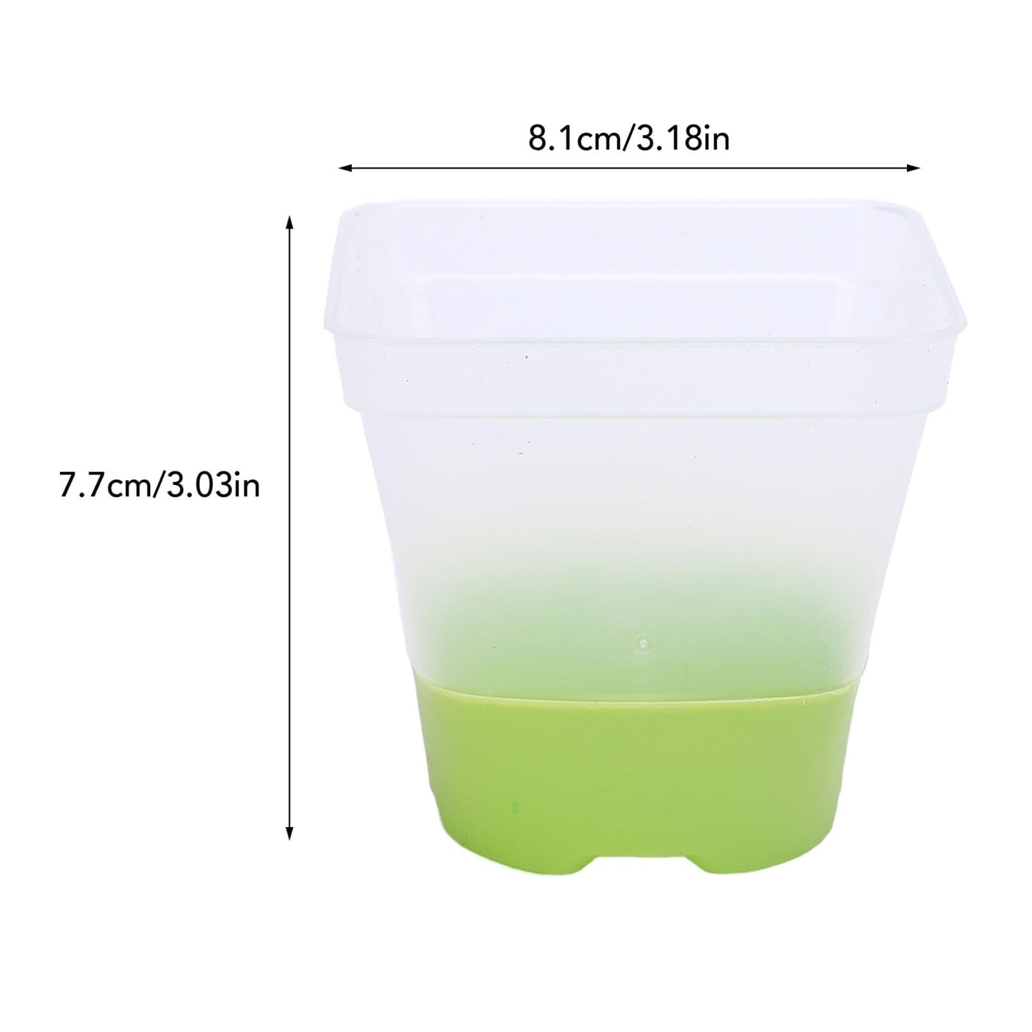 Yosoo Health Gear Nursery Pots with Drainage Holes 6 Sets Transparent Plastic Garden Pots Planter with Slipproof Silicone Base Lids, 3in Square Clear Plant Pot Reusable for Plants Starting