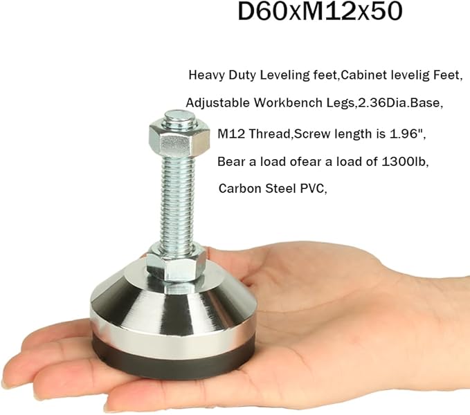 Heavy Duty Leg levelers ， Leveling Legs 2.36" Dia Base, Adjustable feet