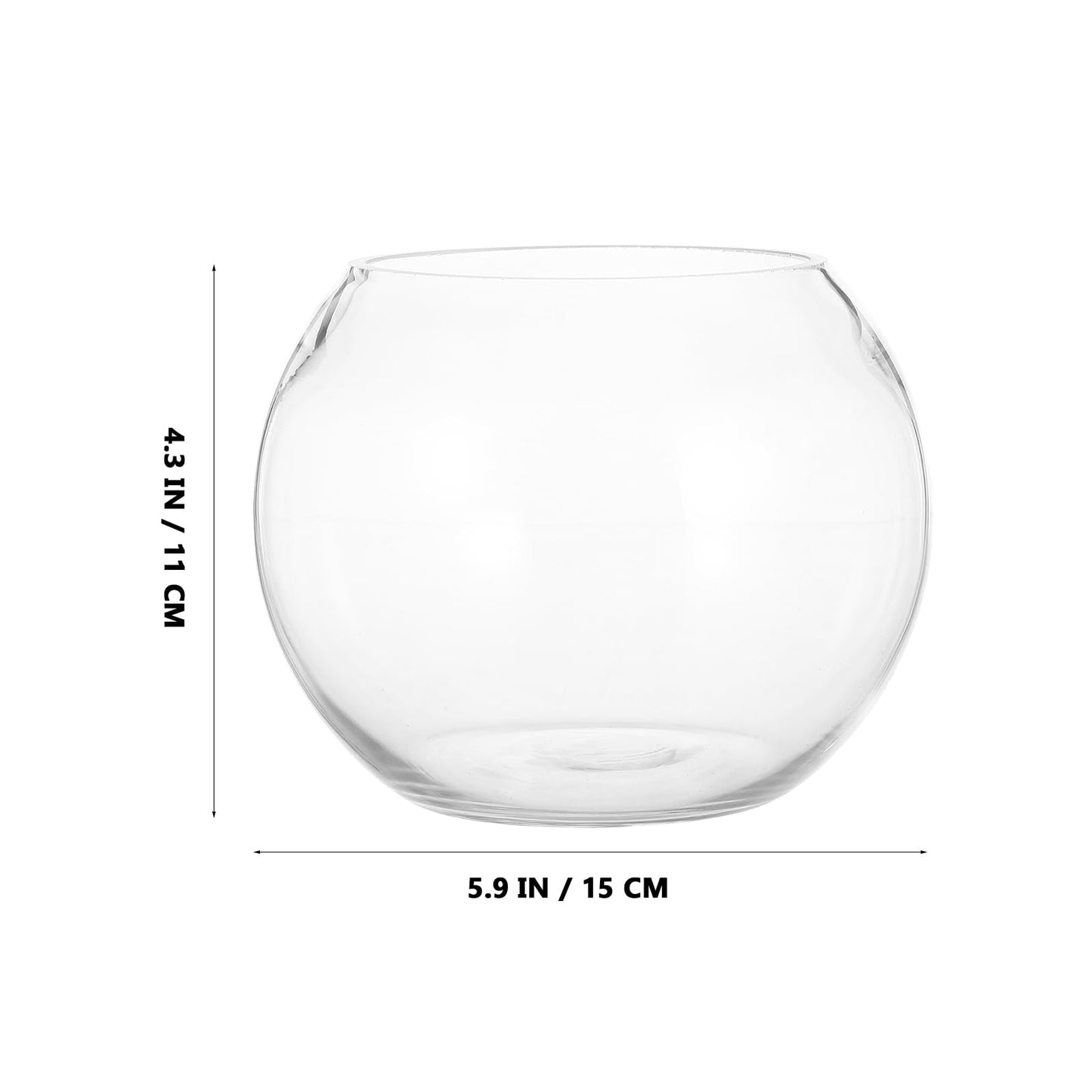 Toyvian Glass Bubble Bowl Vase 15cm Hydroponic Succulent Planter Fish Tank Terrarium Home Office Centerpiece Air Plant Holder
