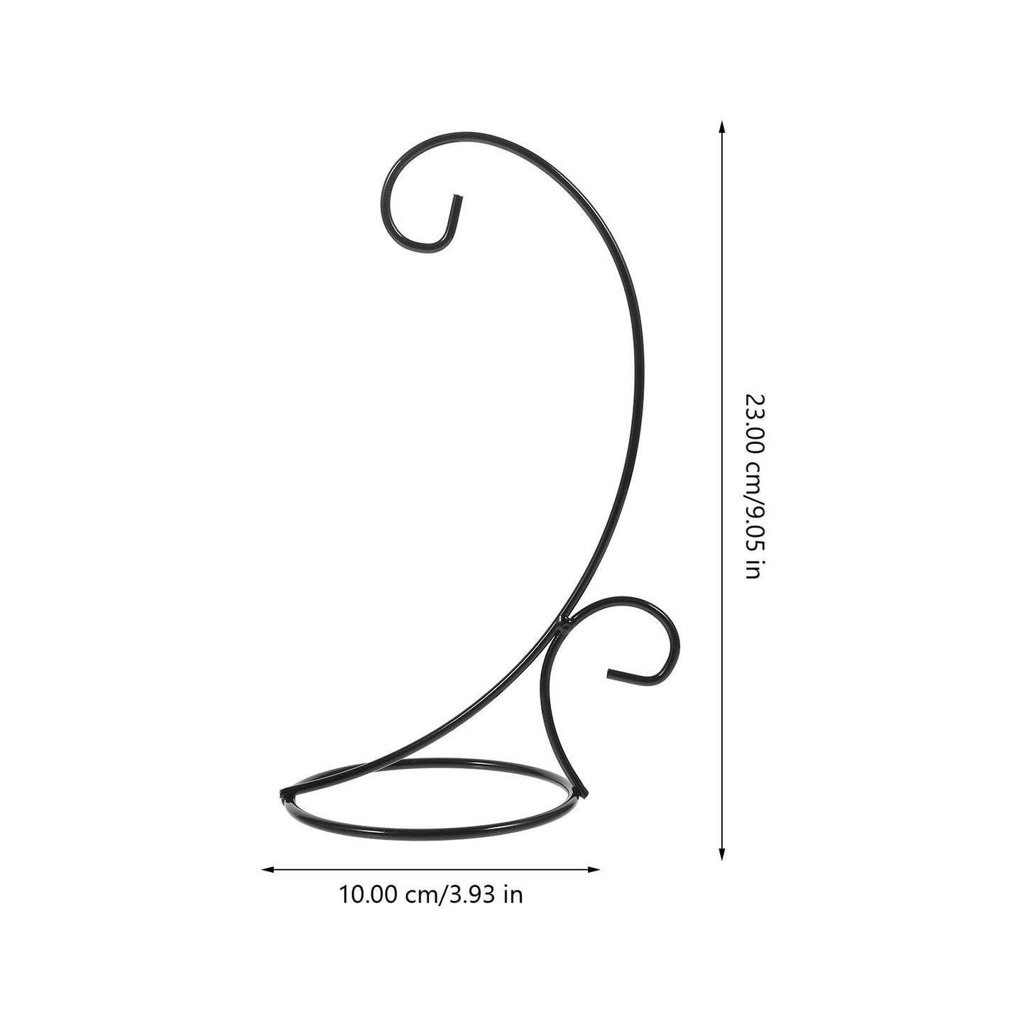 FOMIYES 2pcs Black Iron Hanging Plant Bracket Half-circle Hook Ornament Display Stand Hanging Terrarium Holder for Indoor Air Plants and Miniature Glass Bottles