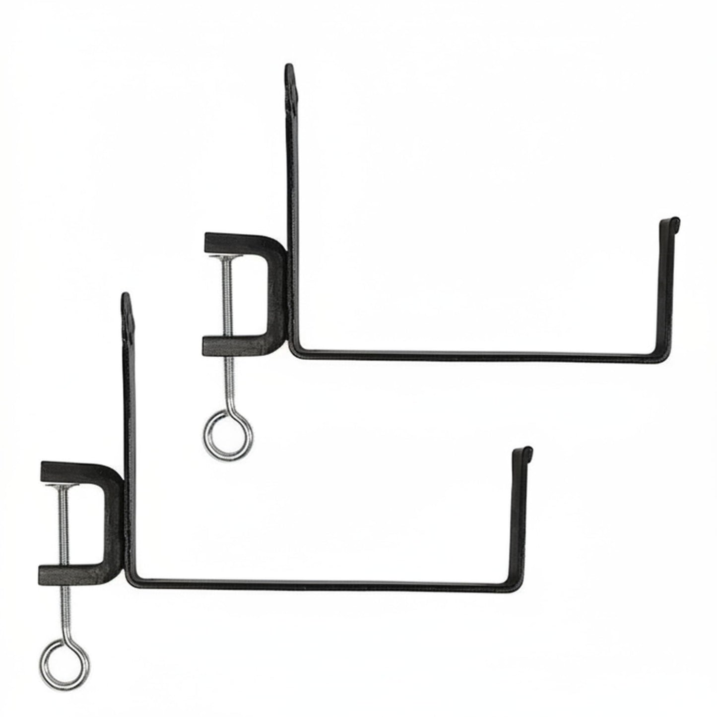 Oakestry Railing Clamp Window Flower Box Brackets Black Adjustable Balcony Planter Holder Steel No Drill Secure Mount Outdoor Indoor