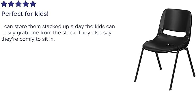 Flash Furniture HERCULES Series 440 lb. Capacity Kid's Black Ergonomic Shell