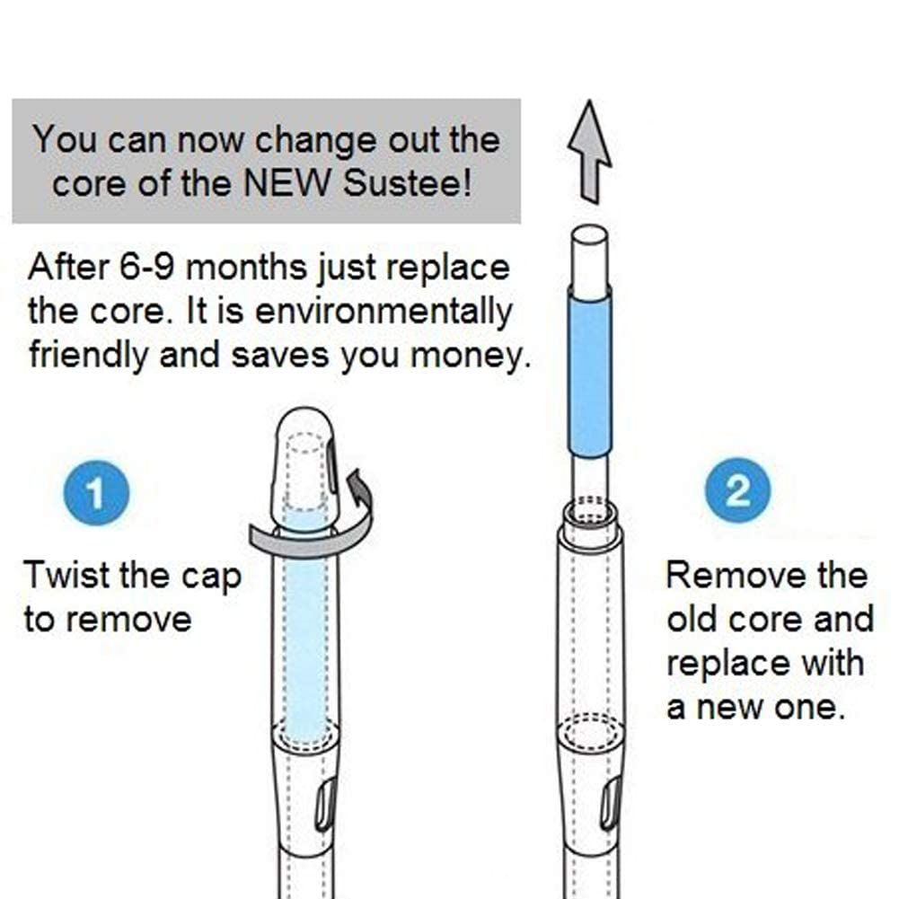 Sustee Medium Refillable Insert Aqua Meter (Green) with Core Installed + 2 Additional Medium Cores - Plant Moisture Sensor For Potted Plants