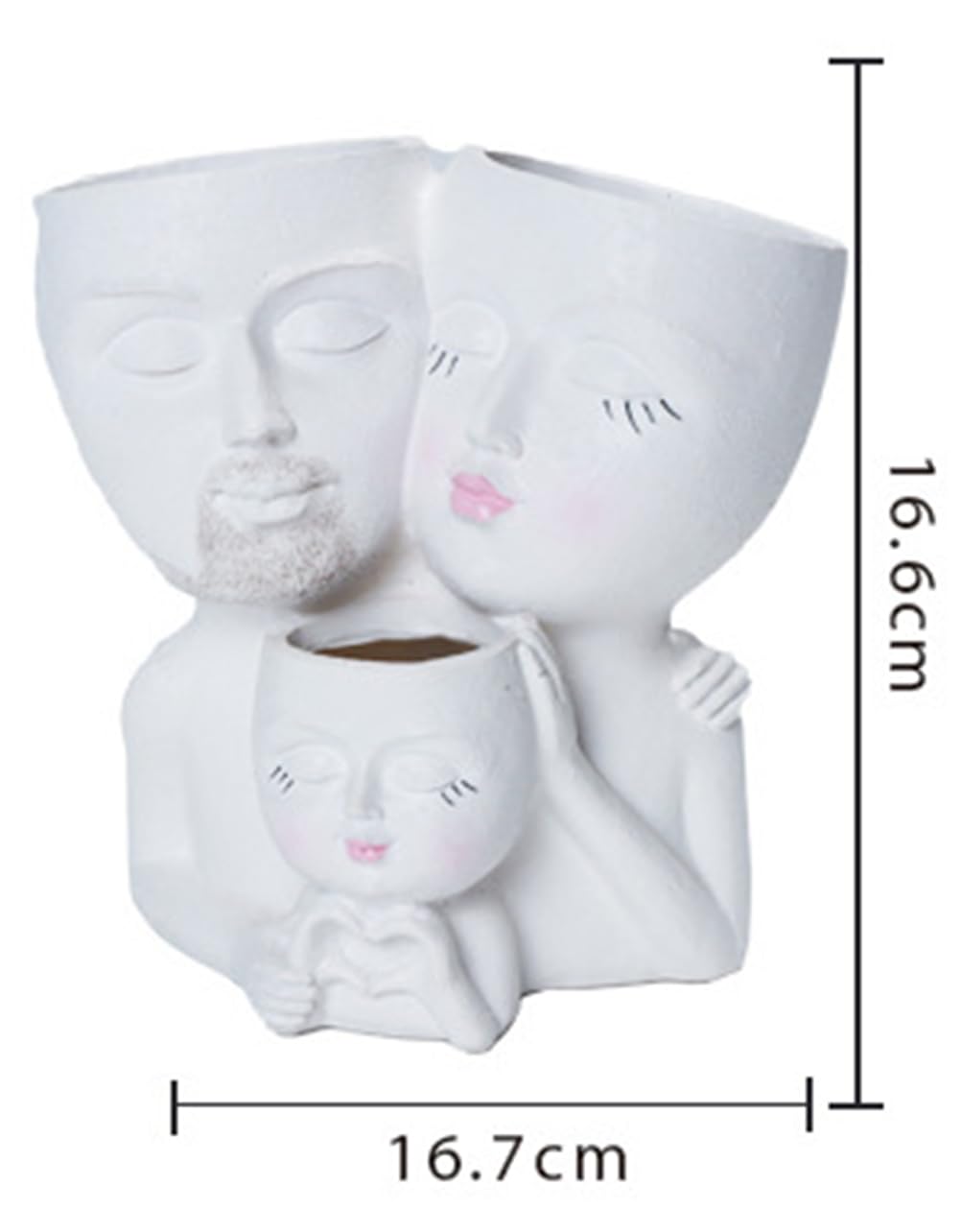 WLDOCA Head Planter Face Pots for Plants, Family Face Planters Novelty Face Vase, Unique Flower Pots Decorative Plant Planters for Indoor Outdoor Home Garden Succulents Cactus,A