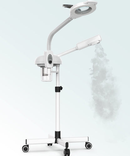 TASALON 2-in-1 Professional Facial Steamer, Hot Ozone Face Steamer for Facial with 5X Magnifying Lamp, Esthetician Steamer for Salon Beauty and Spa Shop, Skin Care Equipment with New Upgrade Wheels