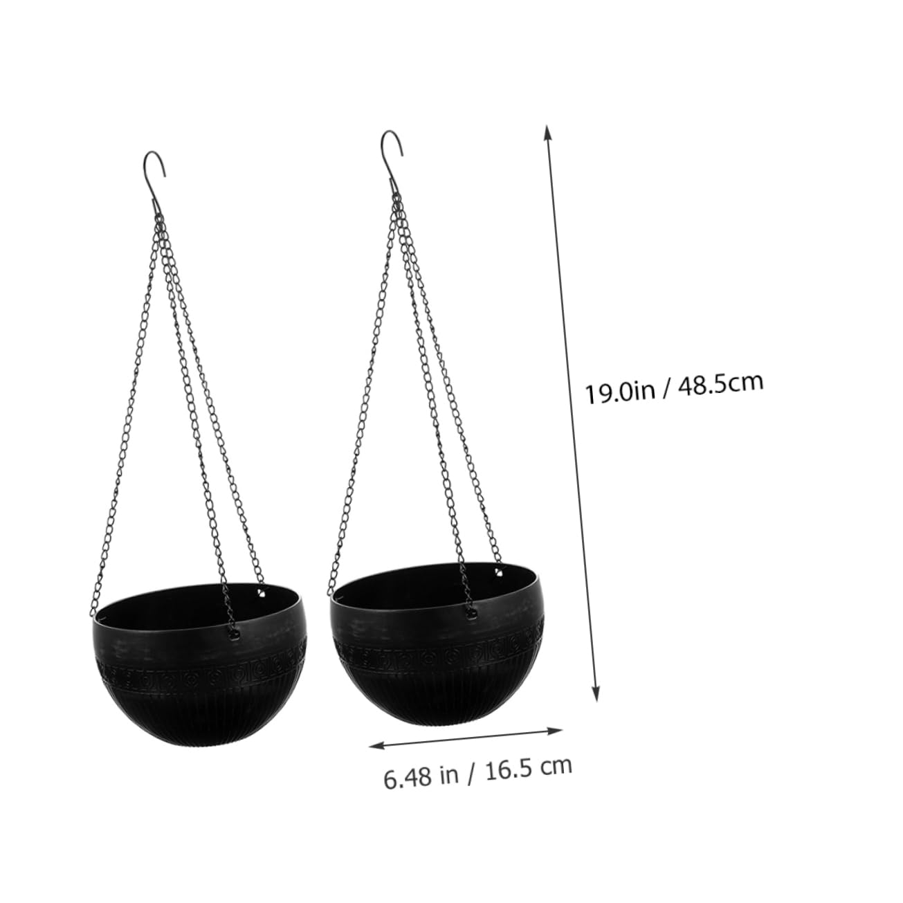 Homoyoyo Hanging Planters 2pcs Self Watering Green Pothos Plant Pot Plastic Chain for Indoor Plants Dec