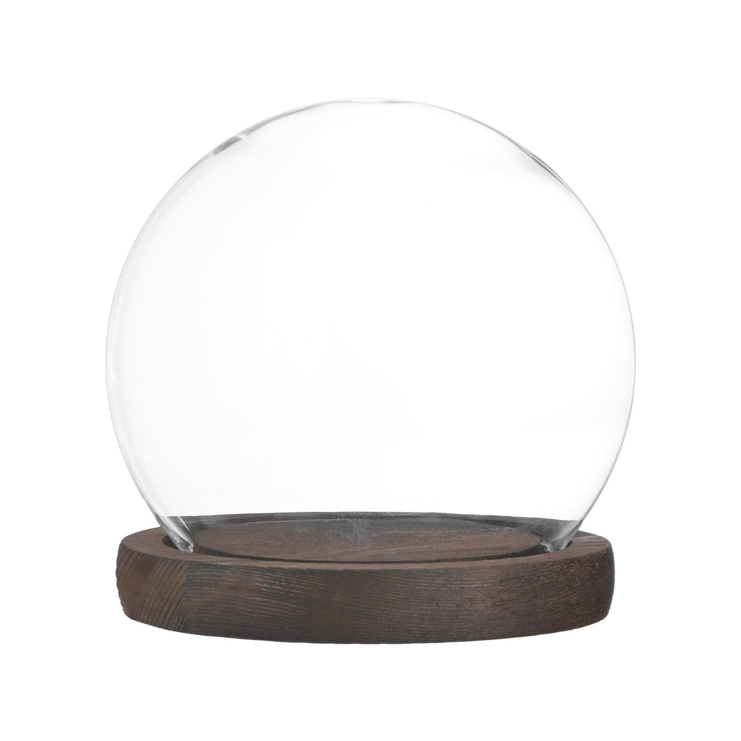 M METERXITY Cloche Glass Dome, D4.7In Ball Jar with Wooden Base for DIY Snow Globes/Small Plants/Flowers/Candles/Models/Souvenirs, Glass Display Case [White]