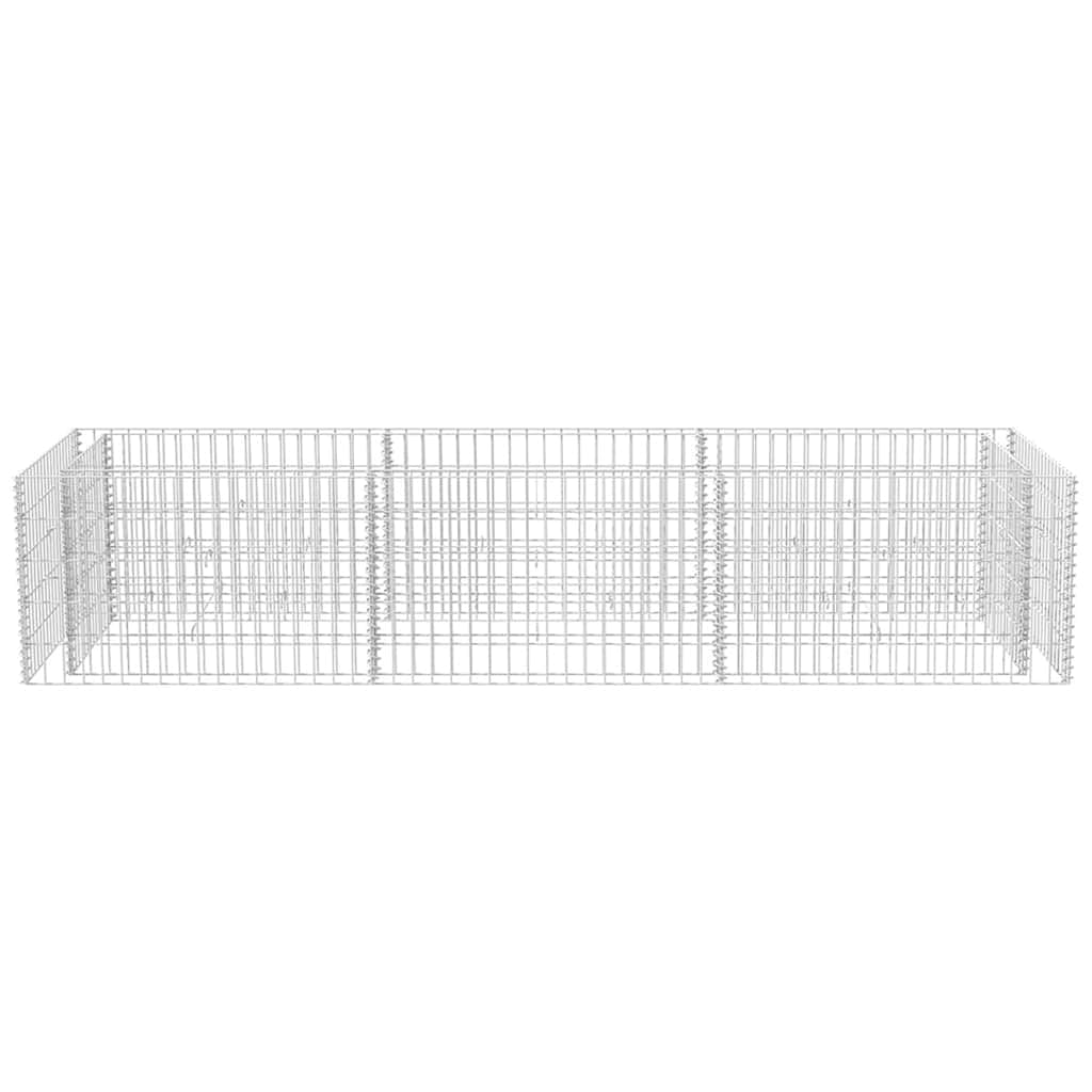 Gabion Raised Bed Silver Galvanized Steel 106.3 x 35.4 x 19.7 in, Gardening, Pots & Planters, 142556