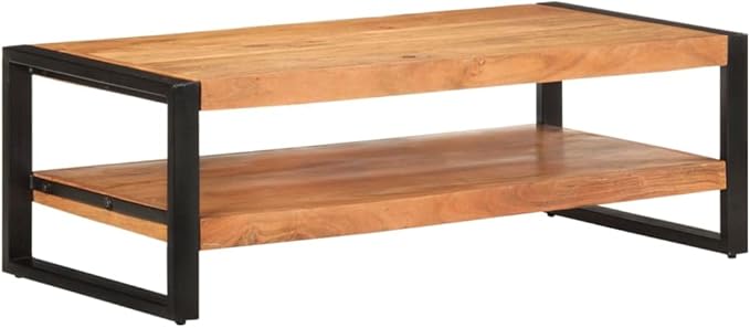 Coffee Table 47.2"x23.6"x15.7" Solid Acacia Wood, Side Table, Center Table