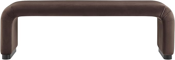 Modway EEI-6734-BLK-CHB Koda Performance Velvet Waterfall Long Bench