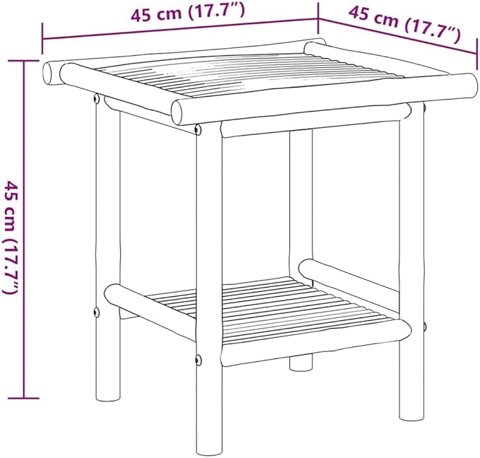 Natural Bamboo Fiber Coffee Table Square Modern Eco-Friendly Furniture