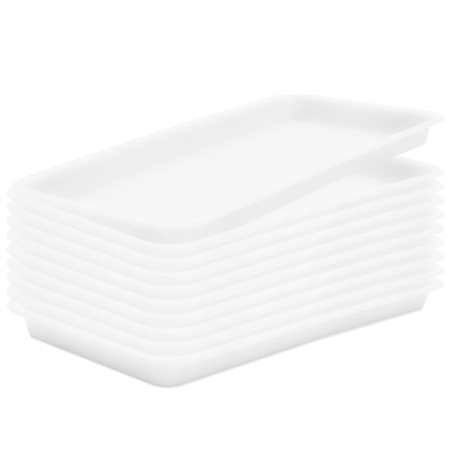 Nsmykhg Plant Drip Trays,10 Pack Plant Saucer Tray Flower Pot Drip Trays,Large Rectangular Plant drip Tray, Long-Lasting Rectangular Plant Saucer Drip Trays for Indoor and Outdoor (White)