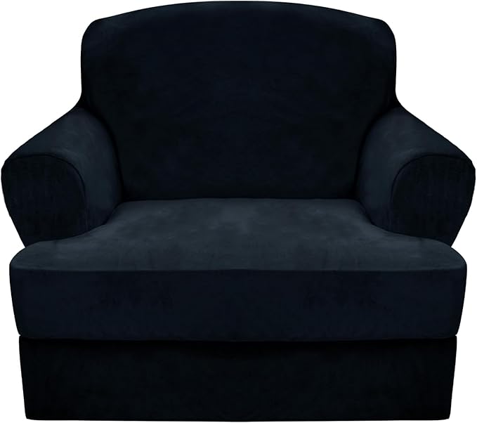 CUCRAF T Cushion Sofa Cover 2 Piece Armchair Slipcovers, Soft Thick Velvet