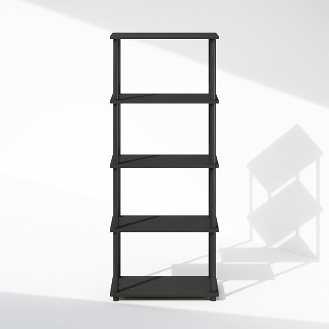 Furinno Turn-N-Tube Book Shelf, 5-Tier Bookshelf, Bookcase